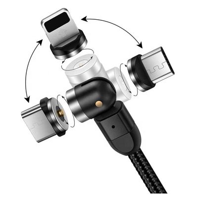 kaufen Schnellladegerät Telefonzubehör 540 Grad Drehung 3 in 1 Micro Typ C Magnetische USB-Datenladekabel online manufacture