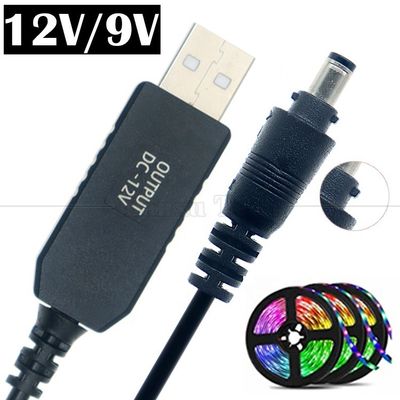 kaufen Hochwertiges 5V USB bis 12V Ausgang DC 5,5x2,1mm Schließverbinder Booster Set Up Power USB Kabel für Led Strip String Lichter Glühbirne online manufacture
