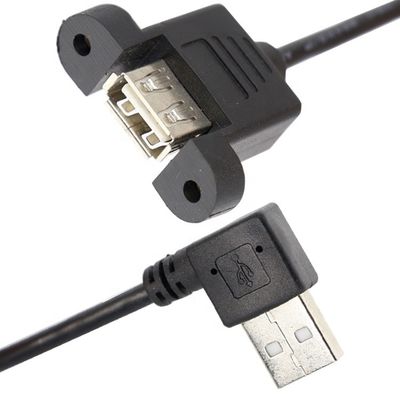 kaufen Schraubverriegelung 90 Grad Rechtswinkel Typ A Männlich-Frauen-Paneelmontage USB-Verlängerungskabel online manufacture