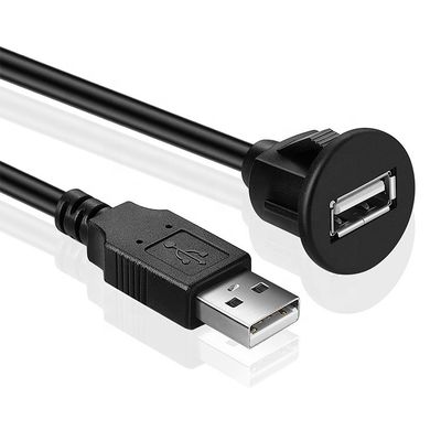 kaufen Auto-Audio-Armaturenbrett Flush Mount-Panel USB 2.0 Männlich-Frauen-Verlängerungskabel für Auto-Lkw-Boot-Motorrad-Armaturenbrett online manufacture