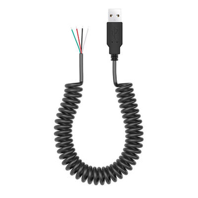 Gewickeltes Federdraht USB zum Öffnen von 4 ausgegliederten nackten Drähten Endkabel