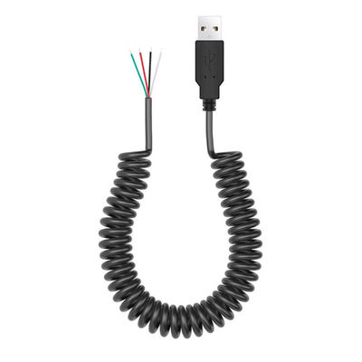 Gewickeltes Federdraht USB zum Öffnen von 4 ausgegliederten nackten Drähten Endkabel