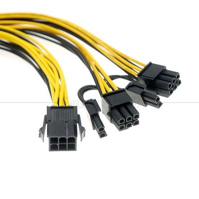 GPU 6 PIN zu Dual 8 PIN 18AWG PCI Express Motherboard Stromversorgung Adapter PCIe Erweiterungskabel