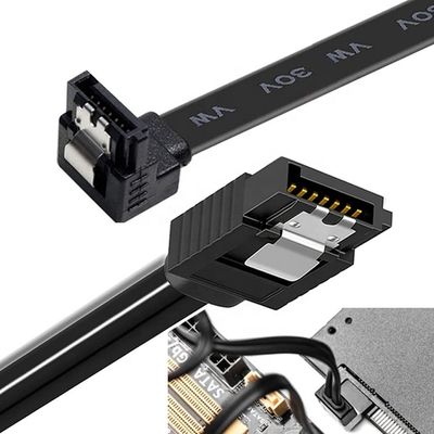 Hochgeschwindigkeit 6Gbps Verriegelung Schleusen Rechtswinkel Sata III 3.0 Stromverlängerungskabel für Festplatte