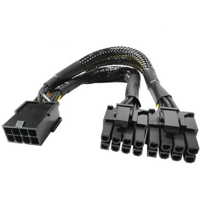 Gewebte Hülle PCIe 8 Pin Weiblich zu Dual 8 Pin Männlich PCI Express Grafik-Video-Karte GPU Stromadapterkabel