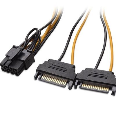Splitter 8-Pin PCIe Express Männlich bis Dual 15-Pin Sata Stromadapter ATX Kabel