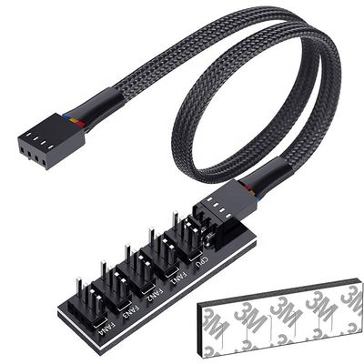 1 bis 5 Wege 4 Pin Splitter PWM PC Lüfter Hub Stromversorgungskabel für ATX Computergehäuse 4 Pin und 3 Pin Kühlventilatoren