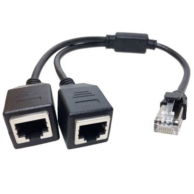 1 männliche bis 2 weibliche Wege Steckdosenanschluss RJ45 Schnittstelle Cat5 Lan Netzwerk Ethernet Splitter Y Adapter Kabel