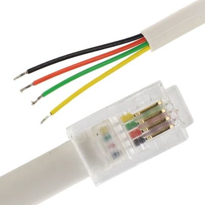 OEM 1m Weiß Schwarz RJ9 RJ11 Männlich 4p4c bis Stripped Wire Offener Kabel