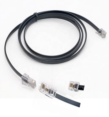 Custom Schwarz RJ45 8P8C auf DSL RJ11 6P4C Telefonmodem Wan Kabel