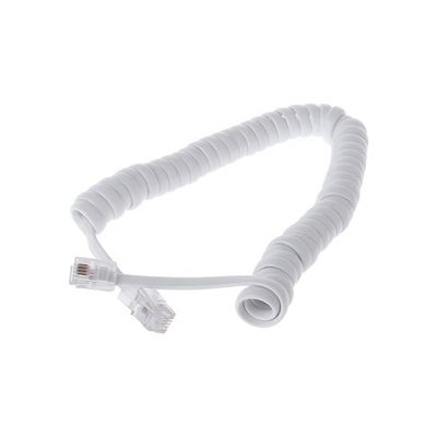 1m 2m 3m Spirale RJ9 4P4C RJ11 Schwarz-Weiß Spirale Flat Cat3 ADSL Telefonkabel