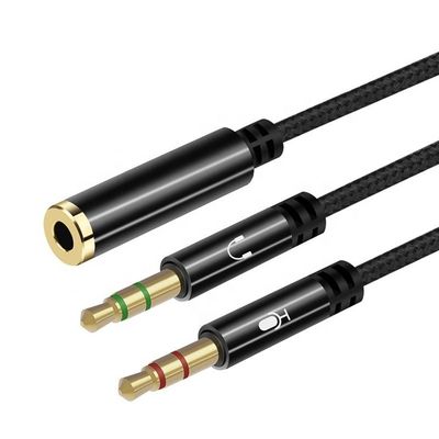 Hochwertiger Splitter 1 weiblich auf 2 männlich Kopfhörer 3,5 mm Jack Audio Mikrofonkabel