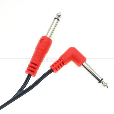 90 Grad Rechtswinkel auf Gerade 6,35 mm TS Jack Stereo Audio Kabel für Gui Tar Pedal