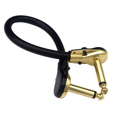 1/4 Zentimeter goldene rechte Winkel Mono TS Jack Instrument Schnur Gitarren Patch Kabel