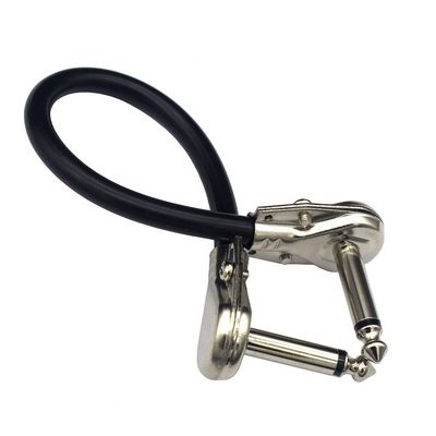 1/4 6,35mm Silber Gold Richtig Winkel Mono TS Audio Jack Instrument Gitarren Patch Kabel