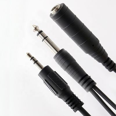 1M 2M 3M Y Splitter Männlich auf weiblich 6,35 mm 3,5 mm TRS Mikrofon Stereo Jack Audio Kabel