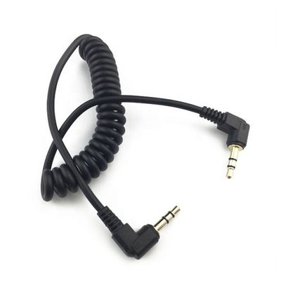 Gewickelte Feder, männlich zu männlich, 90 Grad rechten Winkel, 3,5 mm Jack zu 3,5 mm Jack TRS Stereo-Audiokabel