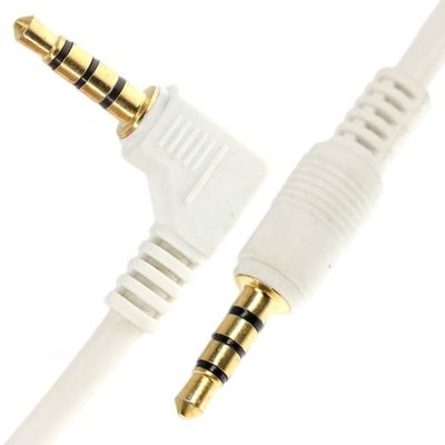 Anschlüsse aus Weißgold, männlich zu männlich, 3,5 mm Jack TRRS Stecker Stereo-Audiokabel