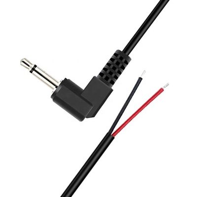 90 Grad Rechtswinkel 2 Pole TS 3,5 mm Stereo-Audio-Steckgerät zu Stripped Pigtail