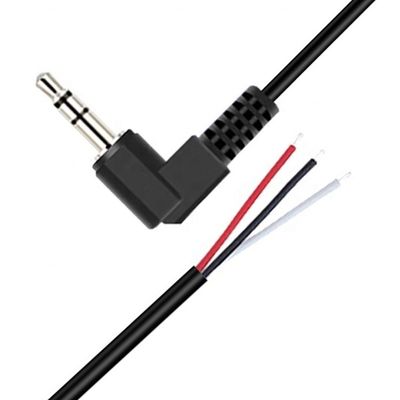 90 Grad Rechtswinkel 3 Pole TRS 3,5 mm Stereo-Audio-Steckbuchse bis zu Stripped Pigtail