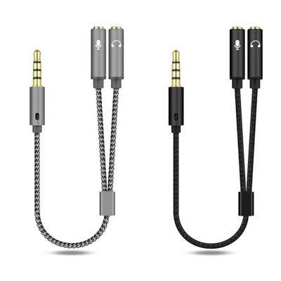 1 Eingang zu 2 Ausgang Y-Form 3,5 mm AUX Stereo Audio Mic Kopfhörer Splitter Adapter Kabel