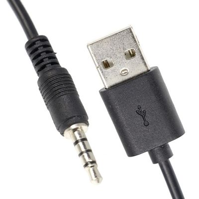 Custom 3ft 3.5mm Männliche Aux Audio Jack zu USB 2.0 Männliche Datenladekabel für Autohaler