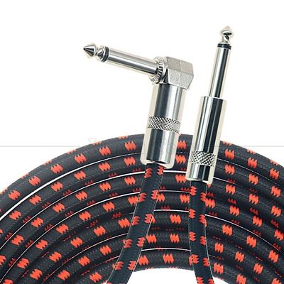 OEM 3ft 10ft 5m 1/4 6.35mm Mono TS Jack Blei geflochtenes Elektroinstrument Zubehör Verstärker Gitarrenpatch Kabel