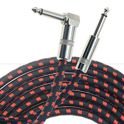 1m 3m 5m 1/4 6.35mm Mono TS Jack Blei geflochtenes Elektro-Gitarren-Zubehör Patch Amp Effekt Verstärker Instrumentkabel