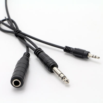 Y Splitter Männlich-Fraulich 6,35 mm 3,5 mm TRS Mikrofon Stereo Jack Audio Kabel
