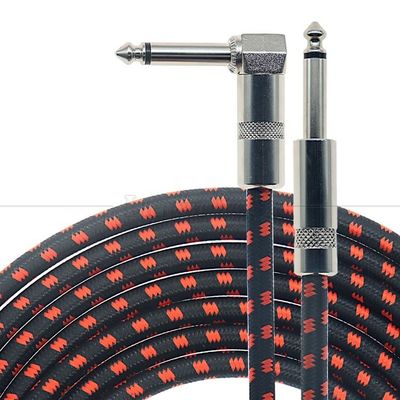 3ft 10ft 3m 5m 1/4 6.35mm Mono TS Rechtswinkel Jack Elektroinstrument Zubehör Verstärker Wirkung Gitarren Patch Kabel