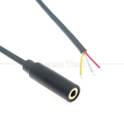 Customisierte 3,5 mm TRS 3 Pole Schild Audio Jack Weiblich zu öffnen Stripped Tined Bare End Drähte Kabel