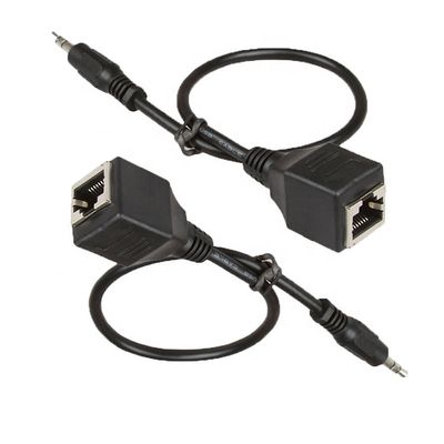 3.5mm Stereo Audio Jack zu RJ45 Female Socket Ethernet Extender Kabel
