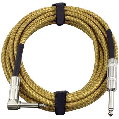 Dauerhaft geflochten 3M 10FT Rechtswinkel gerade 1/4 TS Jack Elektroinstrument Gitarren Patch Kabel
