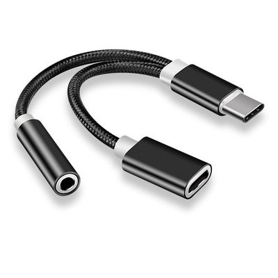2 in 1 Typ C bis 3,5 mm Ladegerät Kopfhörer Audio Jack USB C Kabel Portable Typ-C bis 3,5 mm Stecker Adapter für Mobiltelefon