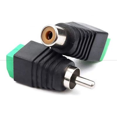 RCA weiblich männlich zum Schraubterminal AV Phono solderless Plug Wire Connector Converter Audio Adapter