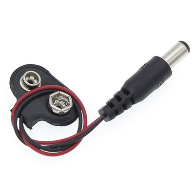 9V Batterie-Snap-Clip-Anschluss zu Gleichstrom-Mann 5,5x2,1 mm Fass-Jack-Stromkabel für Batteriehalter