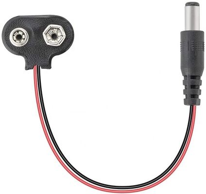 9V Batterie-Snap-Clip-Anschluss zu DC-Mann 5,5 mm/2,1 mm Stecker-Stromkabel für Batteriehalter