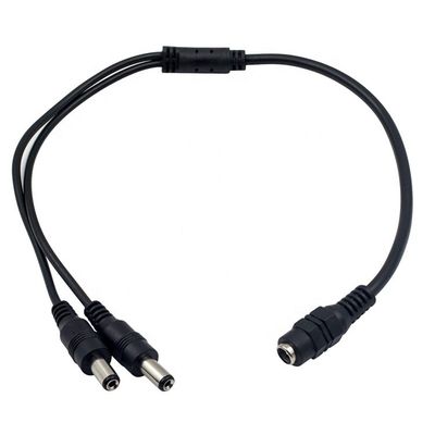 1 bis 2 Wege 1 weiblich bis 2 männlich 5,5x2,1 mm Gleichspannungssplitterkabel für CCTV-Kamera Led-Streifen