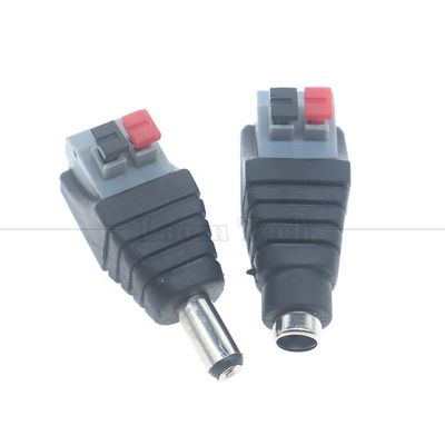 Druckknopf Lötloser DC 5.5*2.1mm Männlicher weiblicher Jack zu 2p Drahtverbindung Kabelverbindung Stromadapter für LED-Streifenkamera