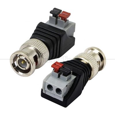 Solderless Screw Terminal 2 Pin Press Button BNC Männlicher weiblicher Steckverbinder Stromadapter für CCTV-Kamera