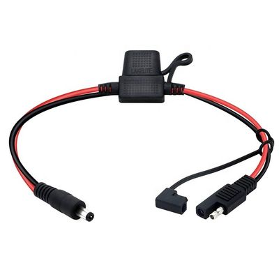 10A Sicherung DC Jack 5,5x2,1 mm zu SAE Stecker Stromverlängerungskabel für Motorrad Solarpaneel-Ladegerät
