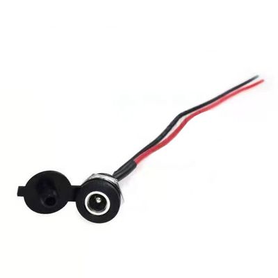 Panel Mount Drehtraht DC Steckdose weibliche Jack 5,5x2,1mm bis 2 Drähte Offene Pigtail End Kabel
