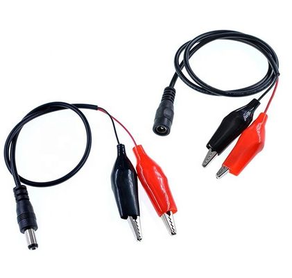 30cm Gleichspannung 5,5x2,1mm Männlich weiblich zu doppelten Alligator-Clips Stromversorgung Gleichspannungskabel