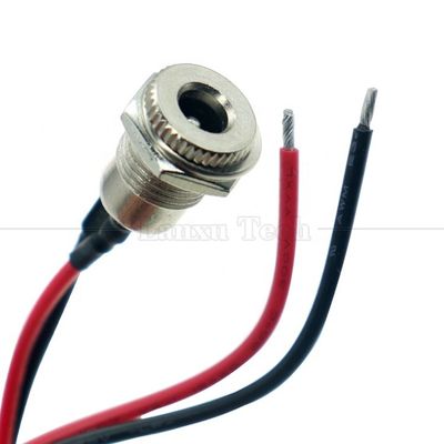 10cm 18AWG 5A Panel Mount DC 099 Weibliche Steckdose 5,5x2,1mm 2,5mm Metallgussanschluss zum Öffnen von Zinndraht
