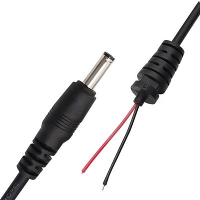 CUSTOM DC Barrel Jack Männlich 2.1X5.5mm bis Stripped Tined Wire Pigtail Bare End Kabel mit SR Grommet