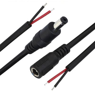 Männlich Weiblich 5.5x2.1mm 5.5x2.5mm 3.5x1.35mm DC Stecker Steckdose Steckdose zum Öffnen nackte Schwanzdraht Endkabel für LED CCTV-Sicherheitskamera