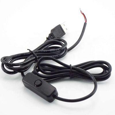 1m Weiß-Schwarz-LED-Streifen Strom eingeschaltet ausgeschaltet Knopf USB Typ A Schalterverlängerungskabel