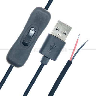 Strom ON OFF 1M USB A Männlich zum Öffnen ausgestopftes Bardraht Ladekabel mit 304 Schaltknopf
