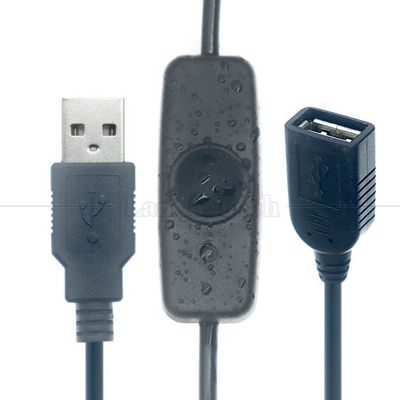 Wasserdichtes Deckel-Indikator Licht Männlich-Frauen-USB-Strom ON OFF Ladeschalterkabel für Led-Lampenstreifen