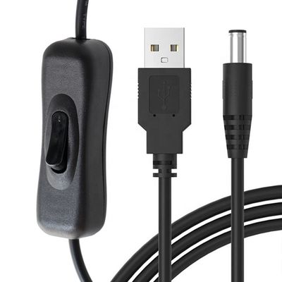 1m 5V USB zu DC 5,5x2,1mm Stromladeverlängerungskabel mit ON-OFF-Schalter für Led